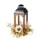 Glitzhome® 20" Fall Neutral Sunflower, Pumpkin and Leaf Wood Lantern Centerpiece